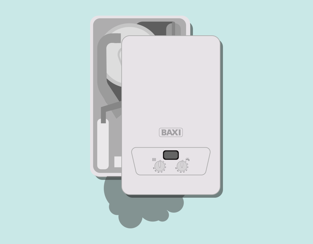 Damp patches under boiler